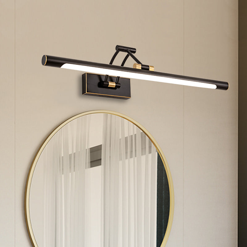 Modern Metallic Led Vanity Wall Sconce In Black/Gold With Foldable Arm Black