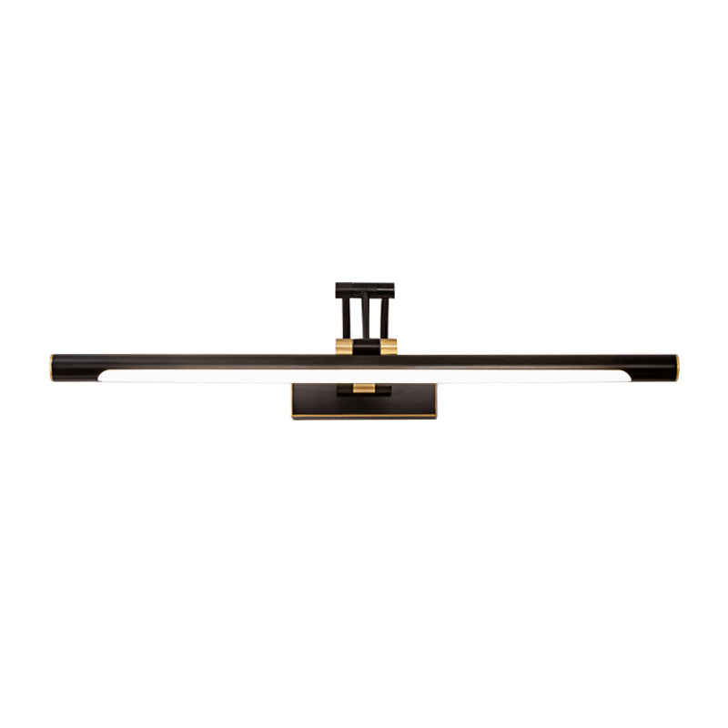 Modern Metallic Led Vanity Wall Sconce In Black/Gold With Foldable Arm