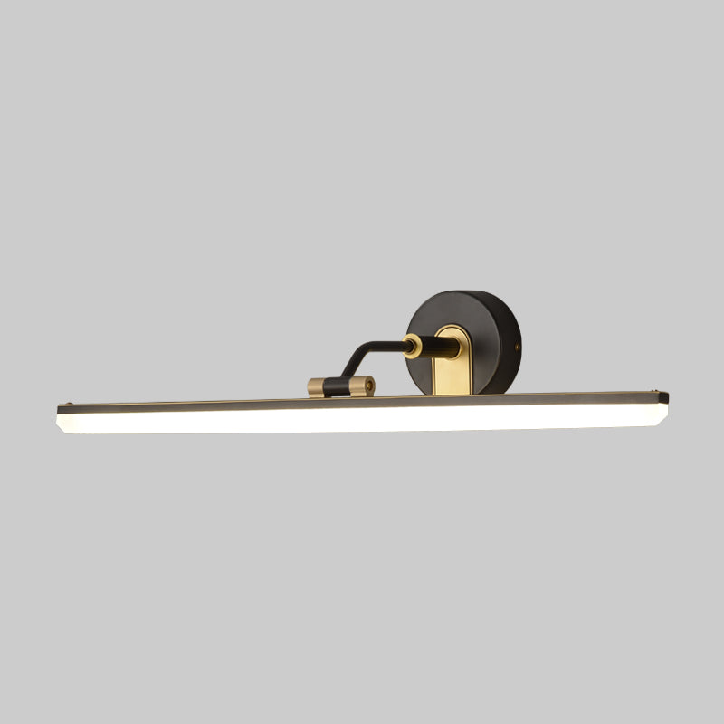 Contemporary Black/Brass Metal Vanity Bar Light With Adjustable Arm - 18/23 Width