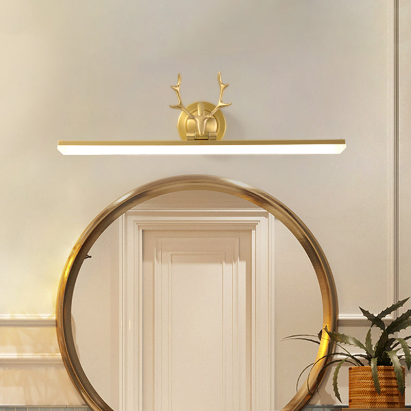Modern Black/Gold Led Vanity Lamp With Antler Arm And Acrylic Shade For Stylish Wall Lighting Gold