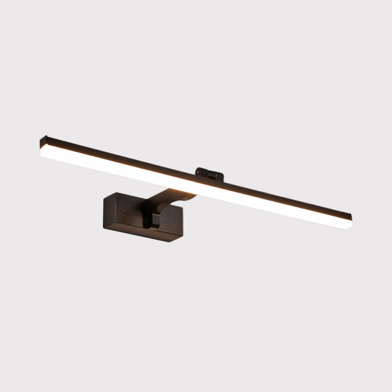 Sleek Metal Vanity Light Fixture Simplicity 16/19.5 L Led Wall Lamp In Black With Warm/White