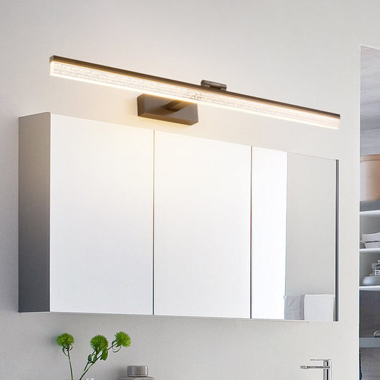 Modern Black Led Wall Light With Acrylic Shade - Streamlined Vanity Lighting In Warm/White / Warm