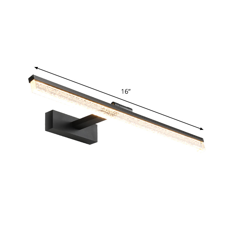 Modern Black Led Wall Light With Acrylic Shade - Streamlined Vanity Lighting In Warm/White