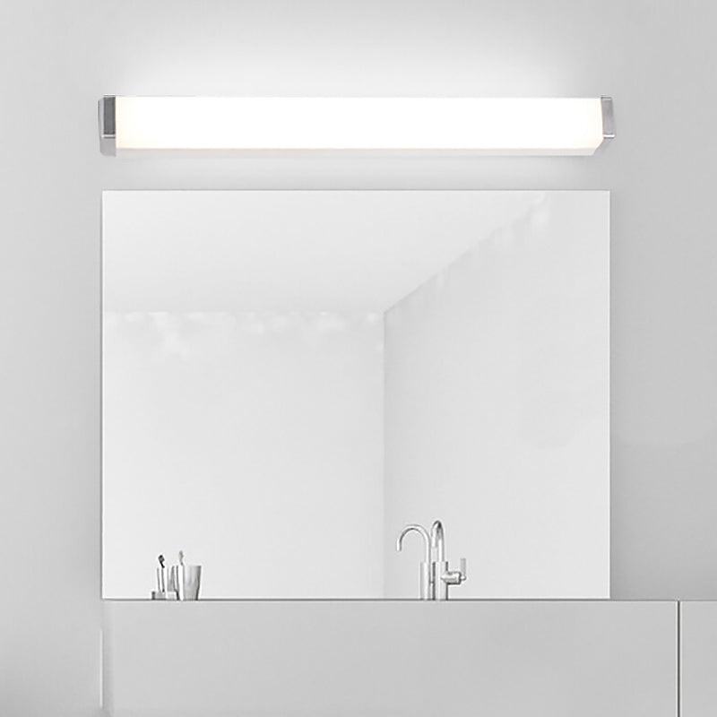 Modern Led Silver Vanity Wall Sconce Light In Warm/White For Bathroom / White