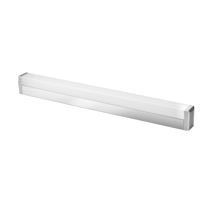 Modern Led Silver Vanity Wall Sconce Light In Warm/White For Bathroom
