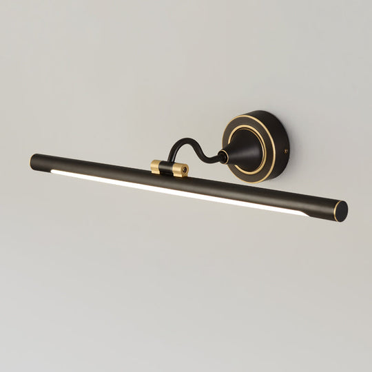 Adjustable Metal Linear Led Wall Sconce With Black/Gold Finish And Acrylic Shade