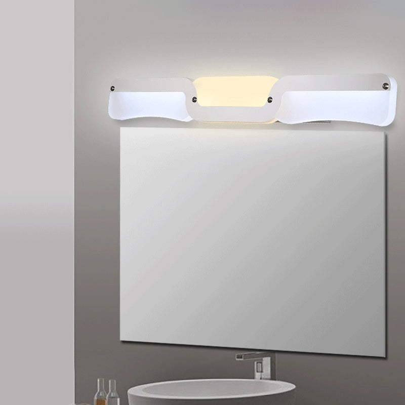 Ultra-Thin Modern Led Vanity Sconce Light In Chrome - Warm/White Lighting Fixture