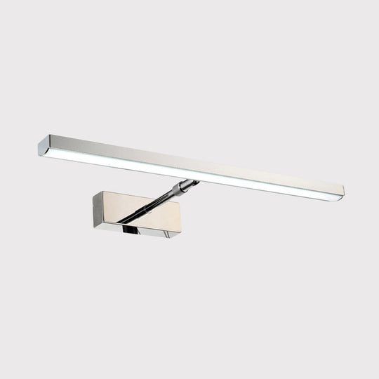 Modern Chrome Led Wall Vanity Light - Metallic Linear Mounted Lighting Warm/White