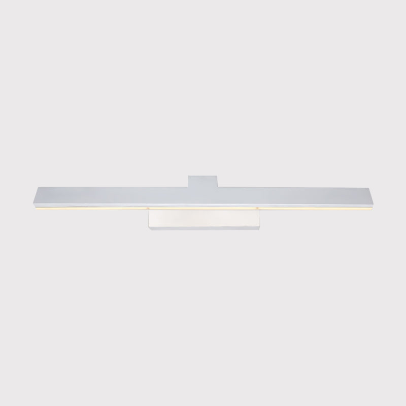 Modern Streamlined Led Vanity Wall Light - White Metal Shade Warm/White 17/23 L