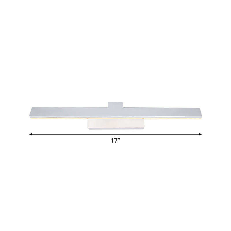 Modern Streamlined Led Vanity Wall Light - White Metal Shade Warm/White 17/23 L