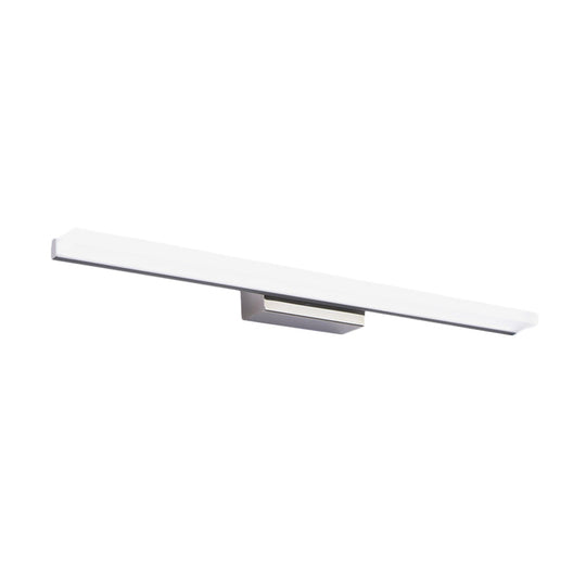 Linear Acrylic Led Vanity Mirror Light - Stylish Silver Wall Mounted Lighting In Warm/White