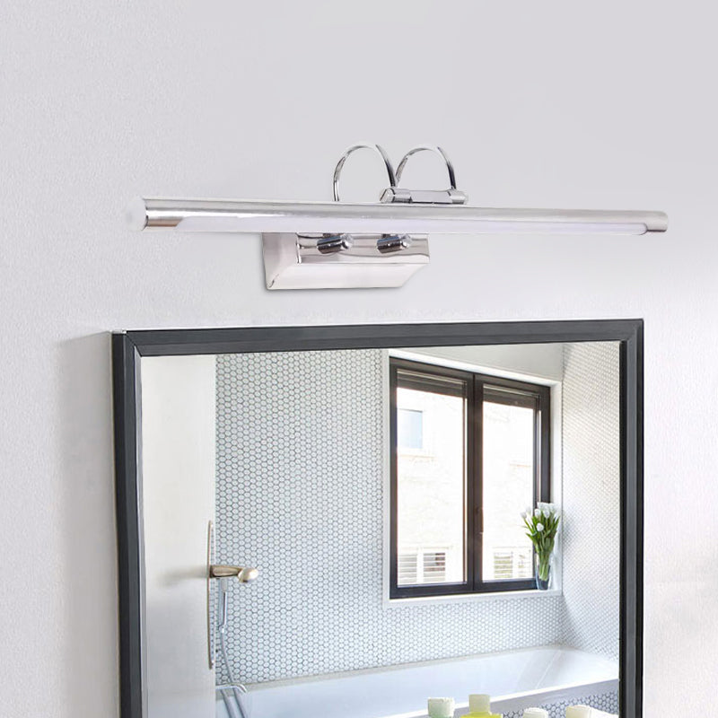 Modern Slender Chrome Led Wall Lamp With Dual Arm For Shower Room - Warm/White Lighting / Warm
