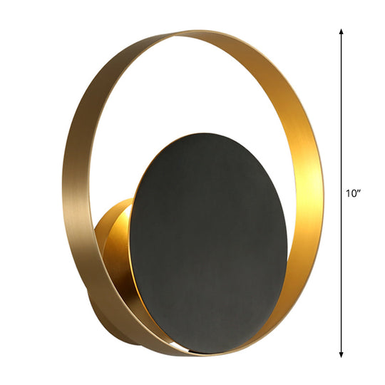 Modern Led Brass Wall Sconce Light For Bedroom - Loop Metallic Lighting Idea