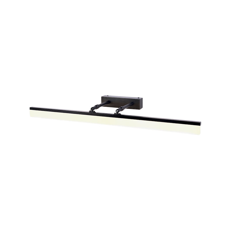 Modern Led Vanity Wall Light In Black With Acrylic Cover For Warm And White Illumination