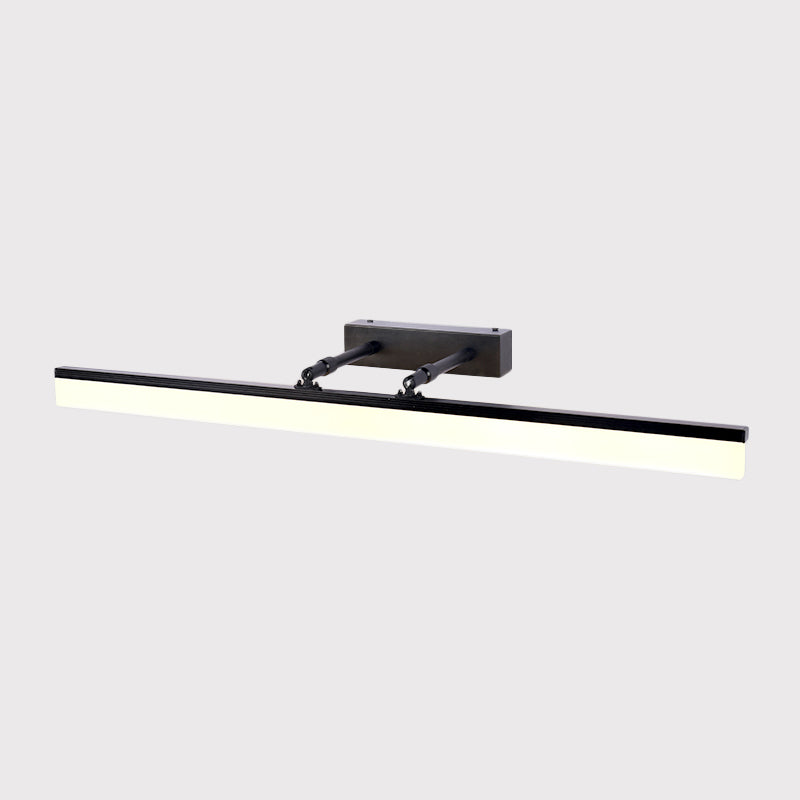 Modern Led Vanity Wall Light In Black With Acrylic Cover For Warm And White Illumination