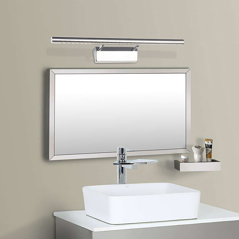 Led Bathroom Wall Lamp In Chrome - Cylinder Vanity Lighting With Warm/White Light 10/16 L