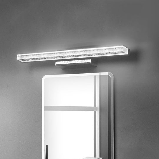 Modern Wall-Mounted Led Vanity Sconce With Acrylic Shade For Toilets In Warm/White Light Silver /