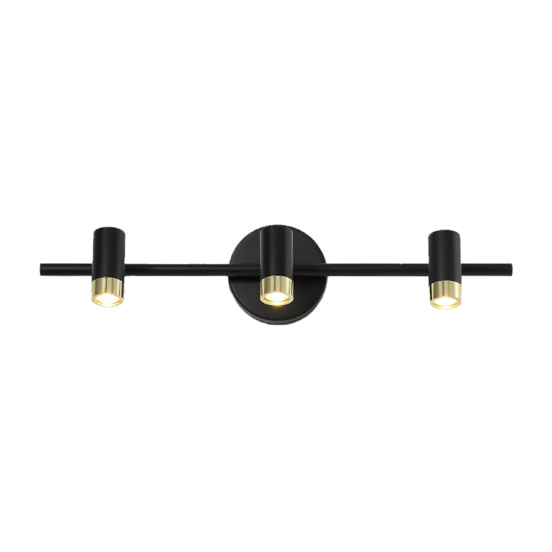 Contemporary Black Adjustable 3-Bulb Wall Sconce Vanity Light