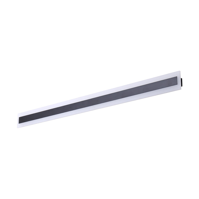 Minimalist Led Wall Sconce With Black Metal Frame And Acrylic Shade