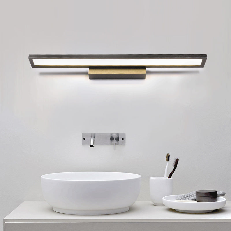 Modern Metal Led Bathroom Wall Sconce In Black/Silver 16/23.5 L - Elegant Vanity Lighting Ideas