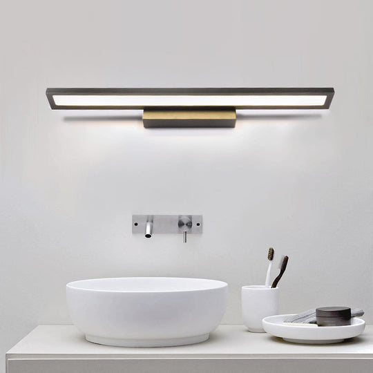 Modern Metal Led Bathroom Wall Sconce In Black/Silver 16/23.5 L - Elegant Vanity Lighting Ideas