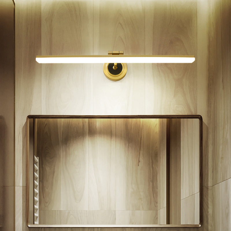 Modern Linear Led Bathroom Vanity Light Fixture In Black/Gold - Minimalist Wall Lighting Gold