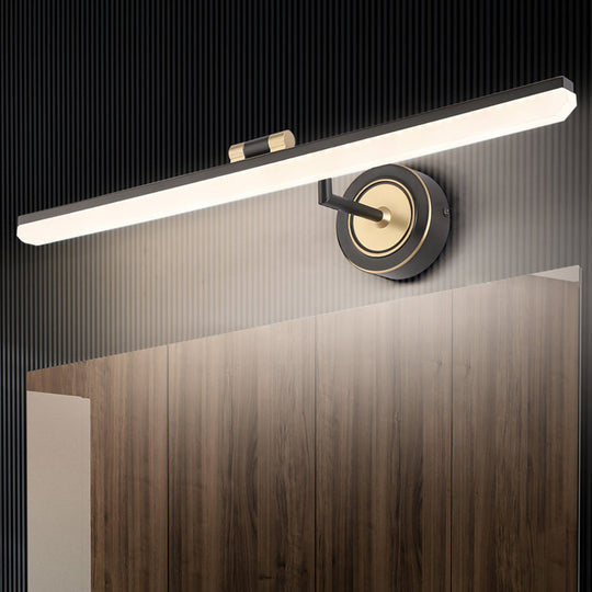 Modern Linear Led Bathroom Vanity Light Fixture In Black/Gold - Minimalist Wall Lighting Black
