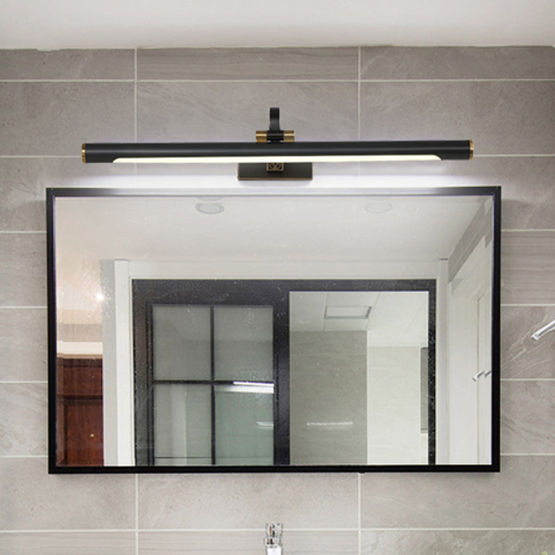 Contemporary Black Led Wall Vanity Light With Swing Arm