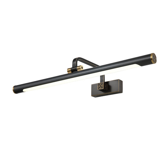 Contemporary Black Led Wall Vanity Light With Swing Arm