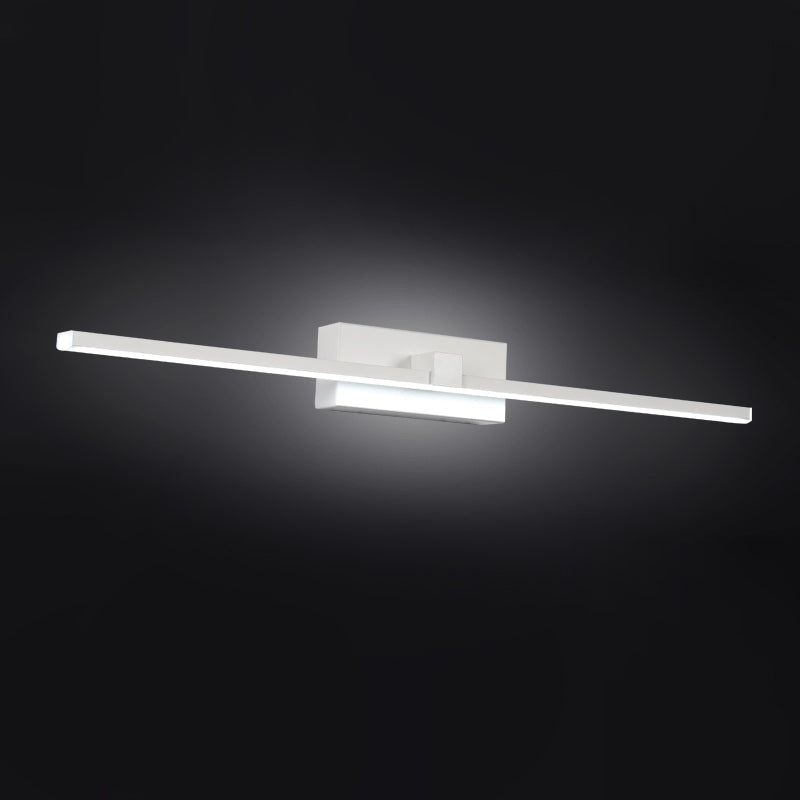 Minimalist White Rectangle Vanity Lamp - 16/19.5 L Led Metal Wall Mount Light In Warm/White