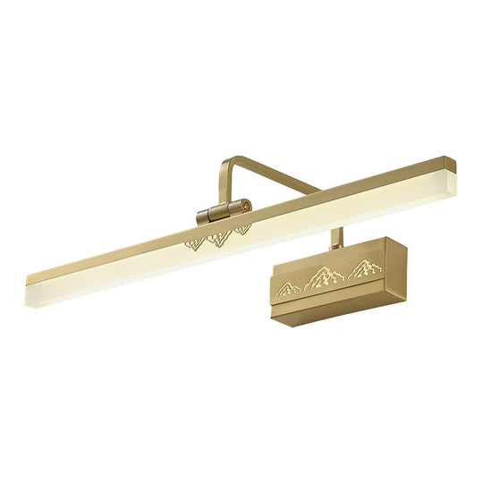 Led Brass Swing Arm Wall Sconce - Modern Metal Tube Vanity Light Fixture