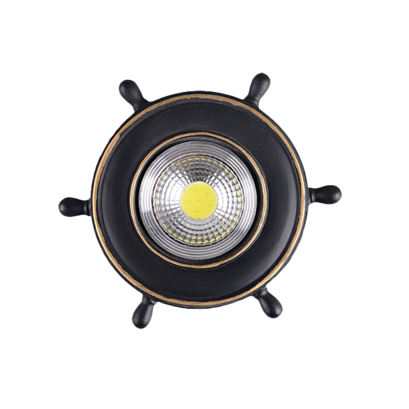 Navigate the Seas with the Rudder Flush Mount Lighting Fixture for Kids Room in Blue