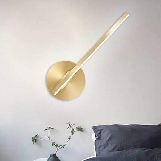 Aluminum Led Wall Lamp - Gold Tube/Stick Design For Boys Bedside