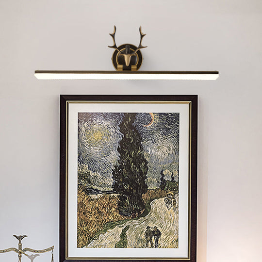 Metal Black/Gold Led Vanity Sconce Light With Antler Arm - Modern Wall Lamp Fixture Black