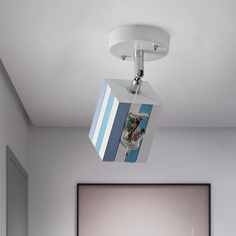 Modern Clear Resin Ceiling Light - 1 Bright Cube Design