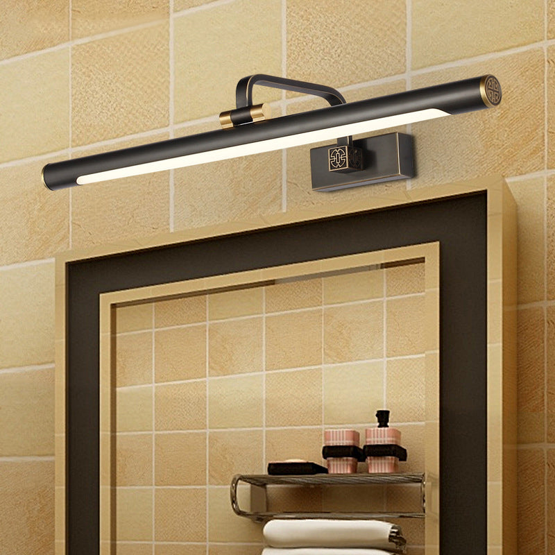 Minimalist Led Metallic Wall Light For Bathroom Vanity Mirror - Black Tubular Design