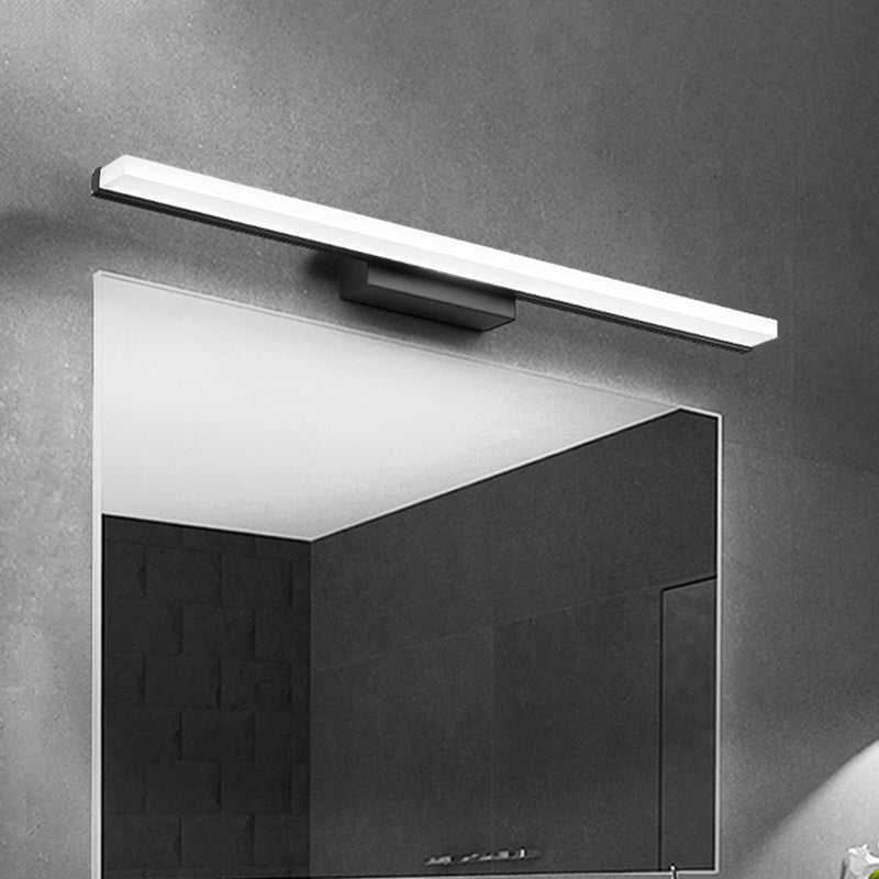 Modern Acrylic Linear Vanity Wall Sconce - Led Lighting Fixture In Black With Warm/White Light