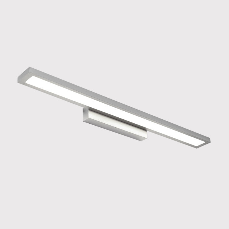 Tube Metal Led Bathroom Vanity Lamp - Minimalist Light Fixture In Black/Silver With Warm/White