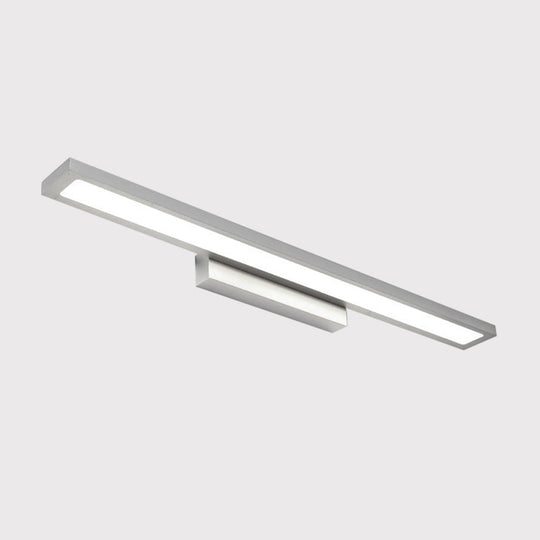 Tube Metal Led Bathroom Vanity Lamp - Minimalist Light Fixture In Black/Silver With Warm/White