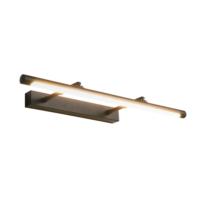Minimalist Metal Vanity Light 16.5/24.5 Wall Mounted Led Sconce In Warm/White For Restroom