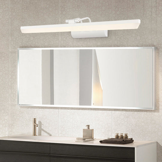Metallic Cylinder Vanity Lamp - Led Wall Lighting For Bathroom 16/20 Long White Modern & Minimalist