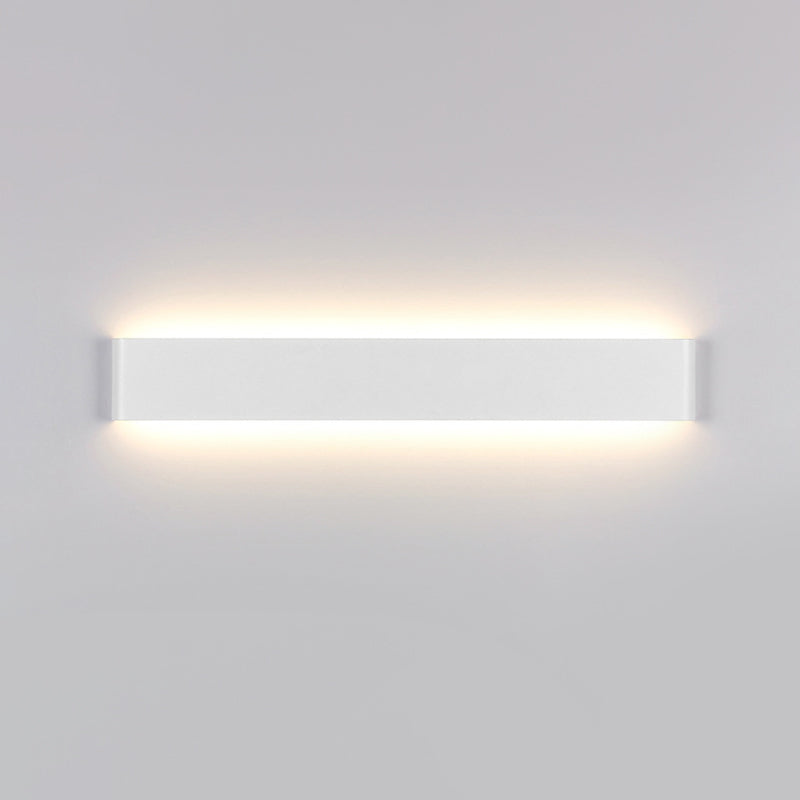 Modern Rectangle Vanity Wall Sconce: Black/White Aluminum Led Mount Lamp In Warm/White Light