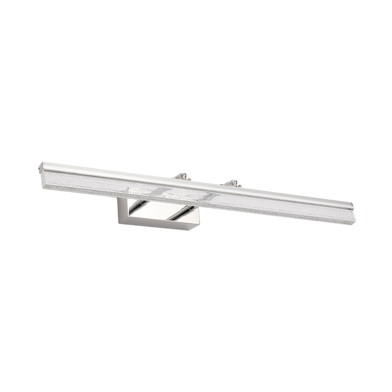 Contemporary Led Vanity Lighting In Chrome For Linear Shower Room Bath With Double Arm Warm/White