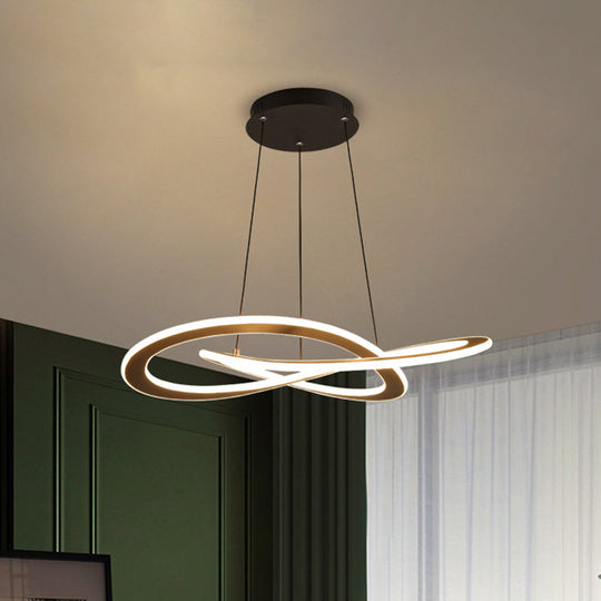 Modern Metal Pendant Chandelier - Knotting Circular Design - Warm/White Light - Hanging Ceiling Lamp