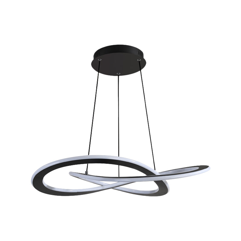 Simplicity Metal Circular Pendant Chandelier - Knotting Design Coffee Hanging Ceiling Lamp In