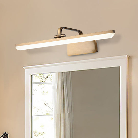 Modern Led Vanity Sconce Light With Brass Accents - Streamlined Wall Lighting