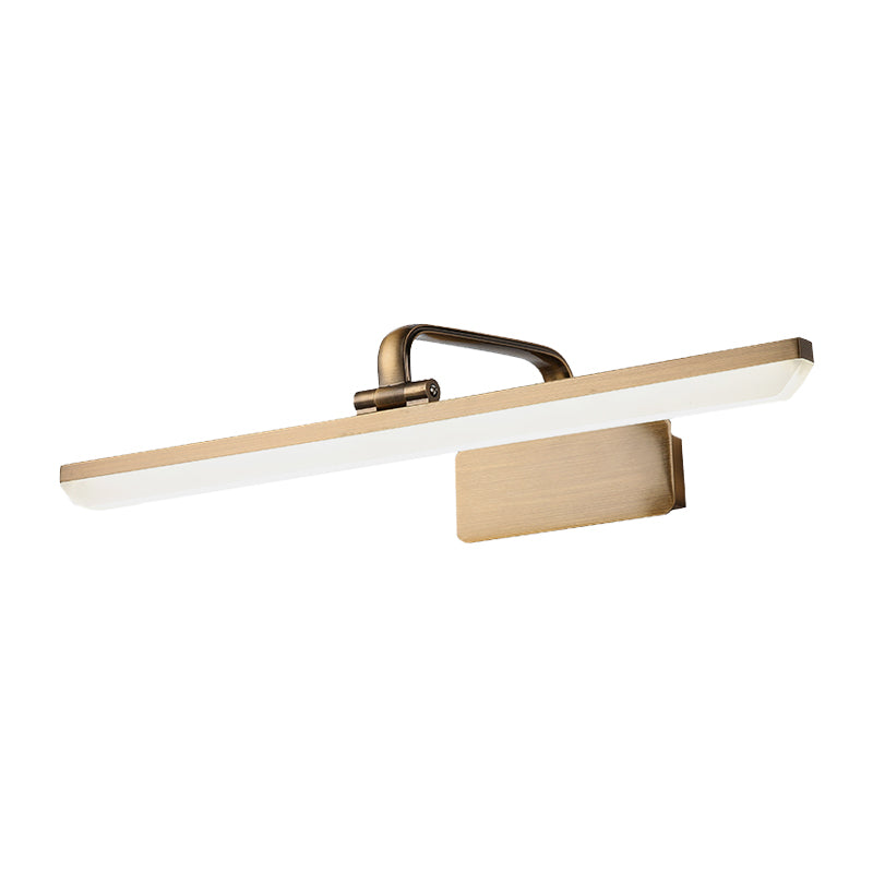 Modern Led Vanity Sconce Light With Brass Accents - Streamlined Wall Lighting