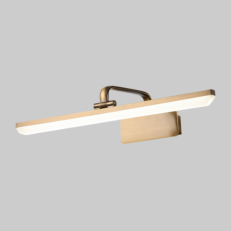 Modern Led Vanity Sconce Light With Brass Accents - Streamlined Wall Lighting