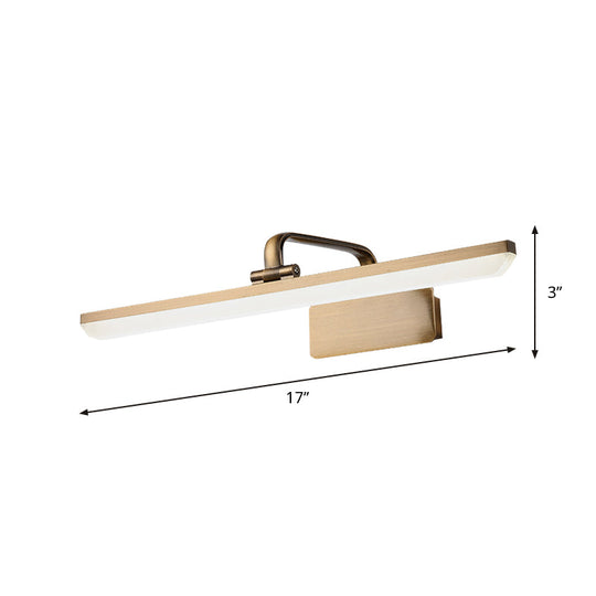 Modern Led Vanity Sconce Light With Brass Accents - Streamlined Wall Lighting