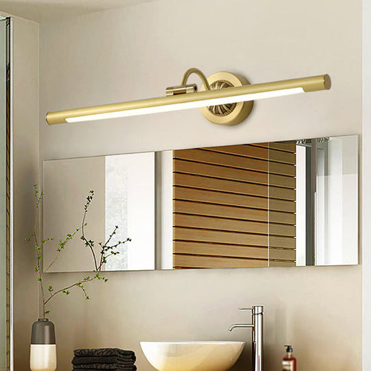 Sleek Black/Gold Vanity Light Fixture - Simplicity Streamlined Design Led Wall Lighting For Dressing